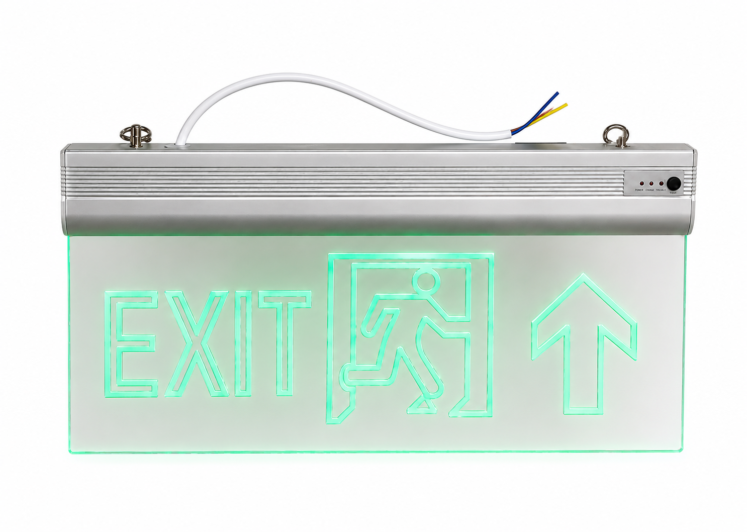 لافتة خروج طوارئ مضيئة أكريليك شفاف سهم لأعلى | Acrylic LED Emergency Exit Sign Up Arrow