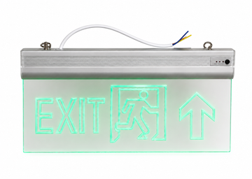 لافتة خروج طوارئ مضيئة أكريليك شفاف سهم لأعلى | Acrylic LED Emergency Exit Sign Up Arrow