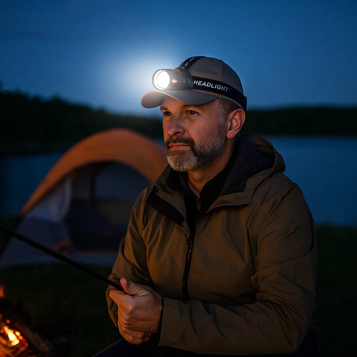 W668 Rechargeable Zoom Headlight with Type-C Charging and USB Output