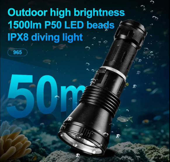 185-58 Professional Rechargeable Diving Flashlight 2000 Lumens