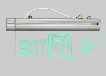 لافتة خروج طوارئ مضيئة أكريليك شفاف سهم لليسار | Acrylic LED Emergency Exit Sign Left Arrow