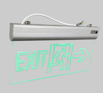 لافتة خروج طوارئ مضيئة أكريليك شفاف سهم لليمين | Acrylic LED Emergency Exit Sign Right Arrow