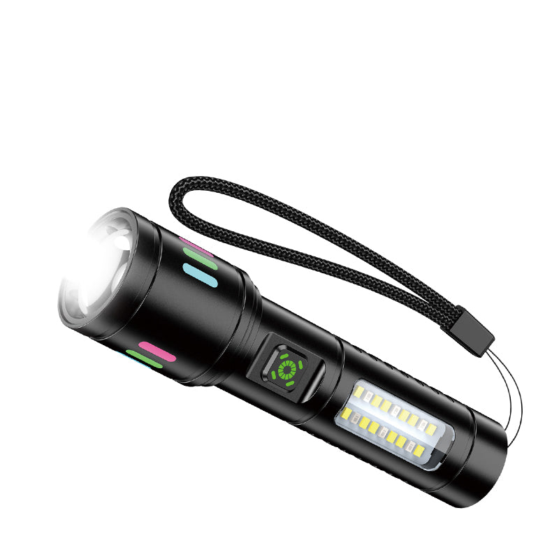 #625 Rechargeable Aluminum Alloy LED + COB Flashlight