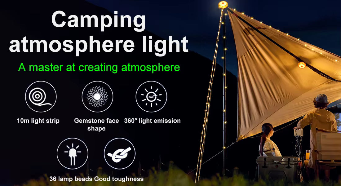 MM-278 Multifunctional Camping Light with 8M String Light