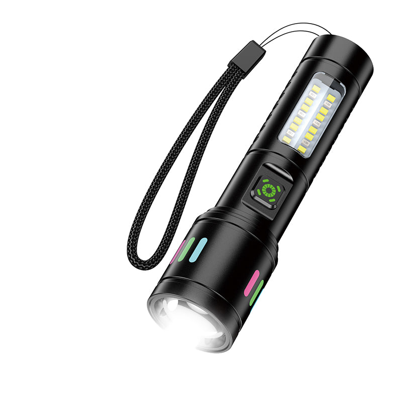 #625 Rechargeable Aluminum Alloy LED + COB Flashlight