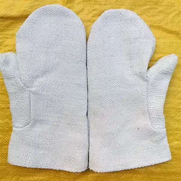 جوانتي حرارة ميتن مقاوم لحد 1000 درجة بدون أسبستوس أبيض | Gloves-Heat-Generic-Mitten1000C-White