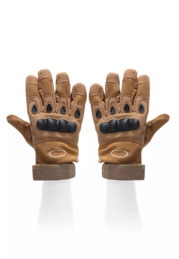 Coyote Tan Tactical Gloves - Full Finger with Knuckle Protection