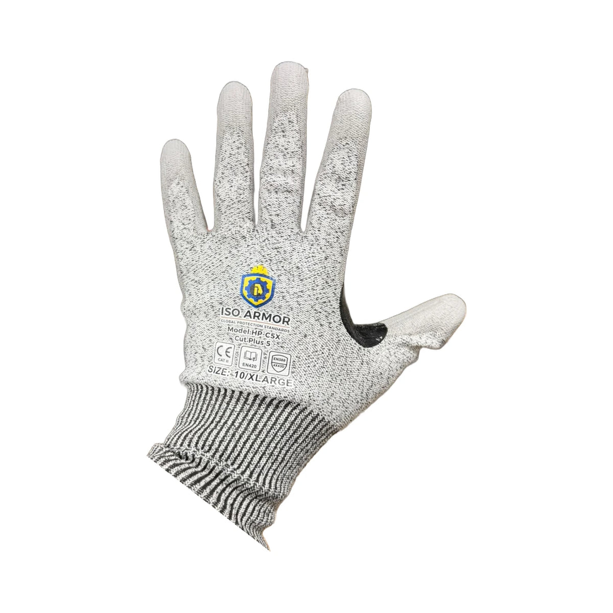 جوانتي ضد القطع أيزو آرمور HP-C5X مستوى 5 طلاء PU رمادي | Gloves-Cutresistant-IsoArmor-HPC5X-Gray