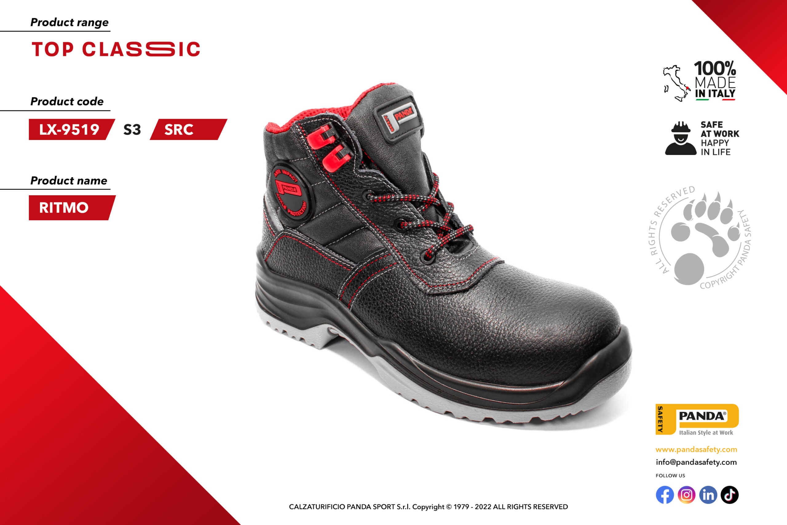 Panda Safety Half Boots - Model Ritmo S3