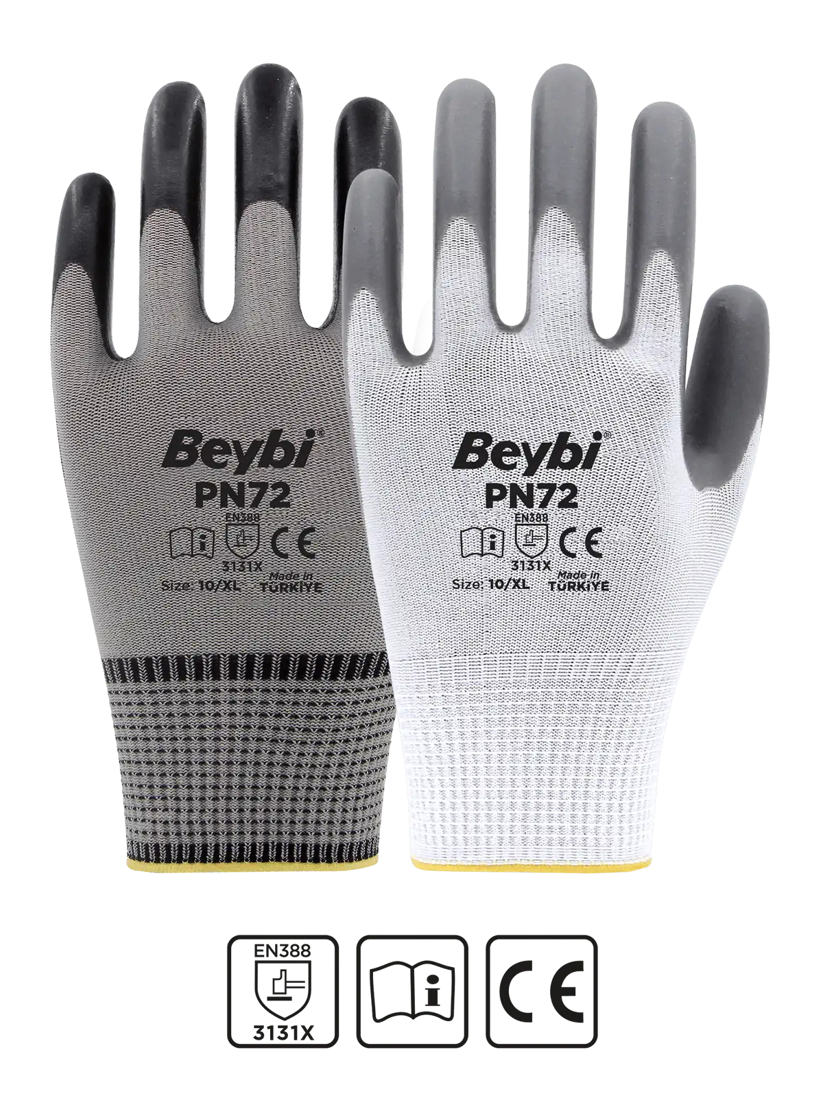 Beybi Nitrile Coated Polyester Gloves Model ( PN72 )