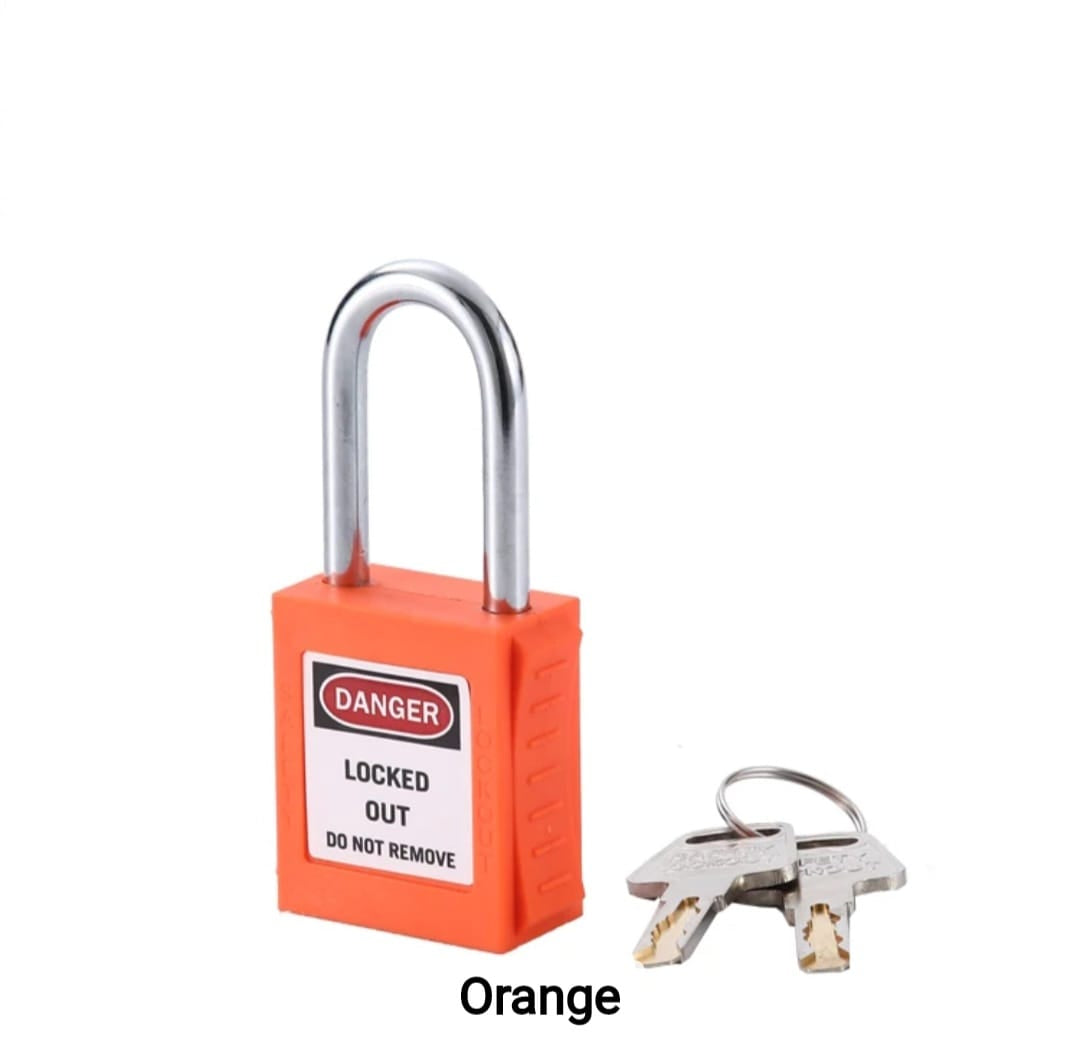قفل فولاذي ذو حلقة 38 مم (برتقالي)