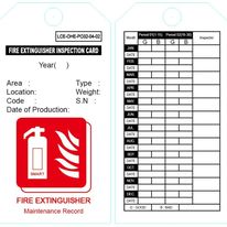 FIRE EXTINGUISHER INSPECTION CARD