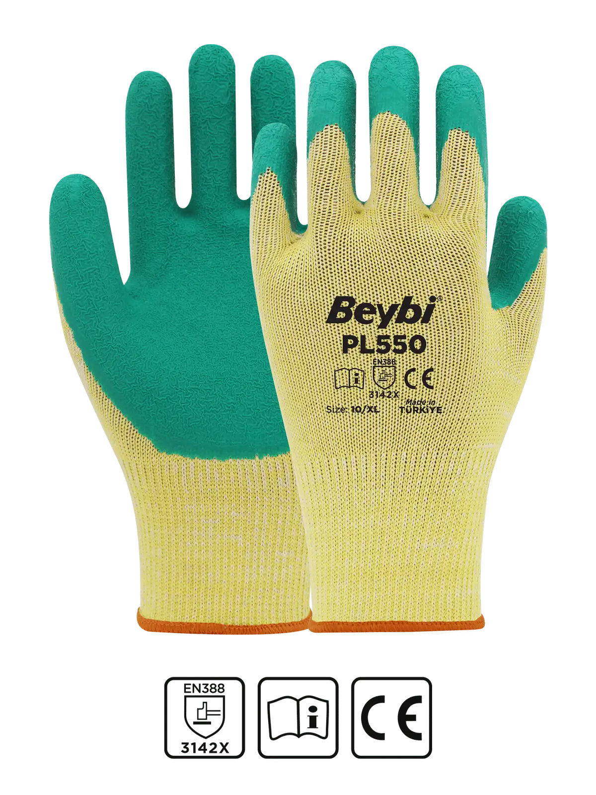 Beybi Latex Coated Cotton Polyester Glove Model ( PL550 )