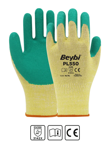 Beybi Latex Coated Cotton Polyester Glove Model ( PL550 )