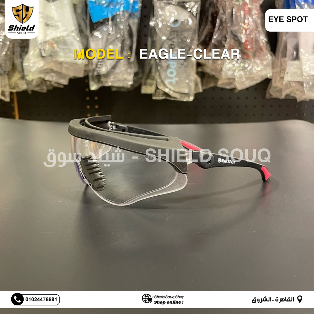EYE SPOT Safety Glasses - Model EAGLE - Clear / Black
