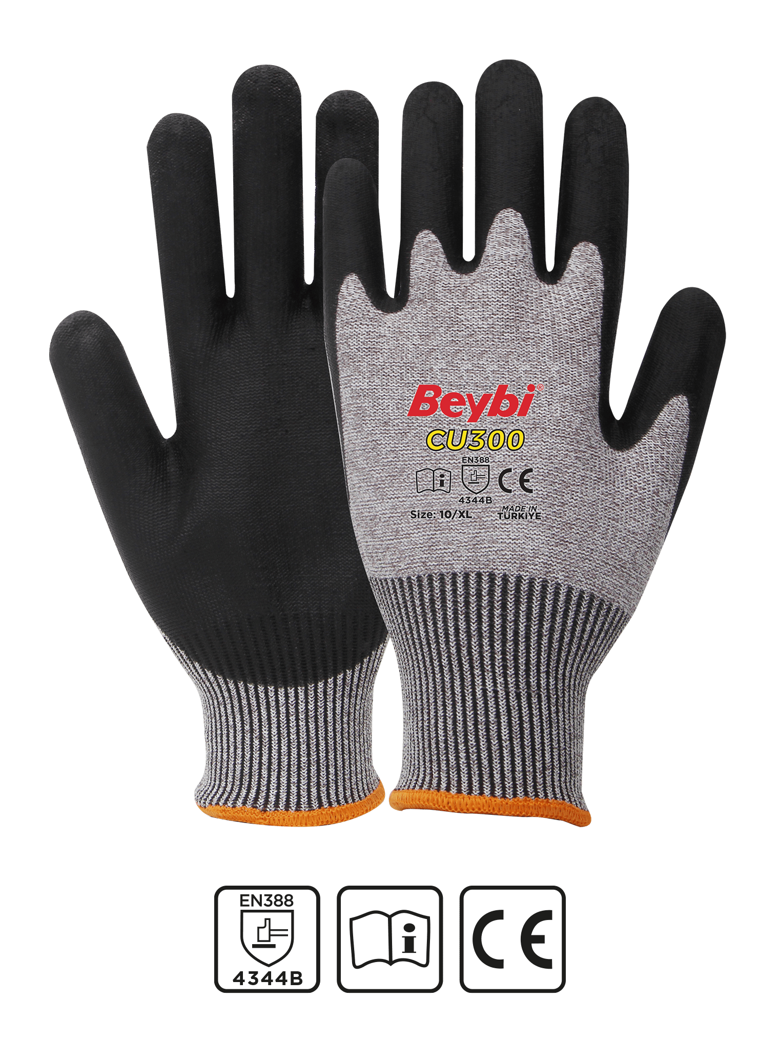 Beybi Polyurethane Coated Cut Resistant Gloves Model ( CU300 )