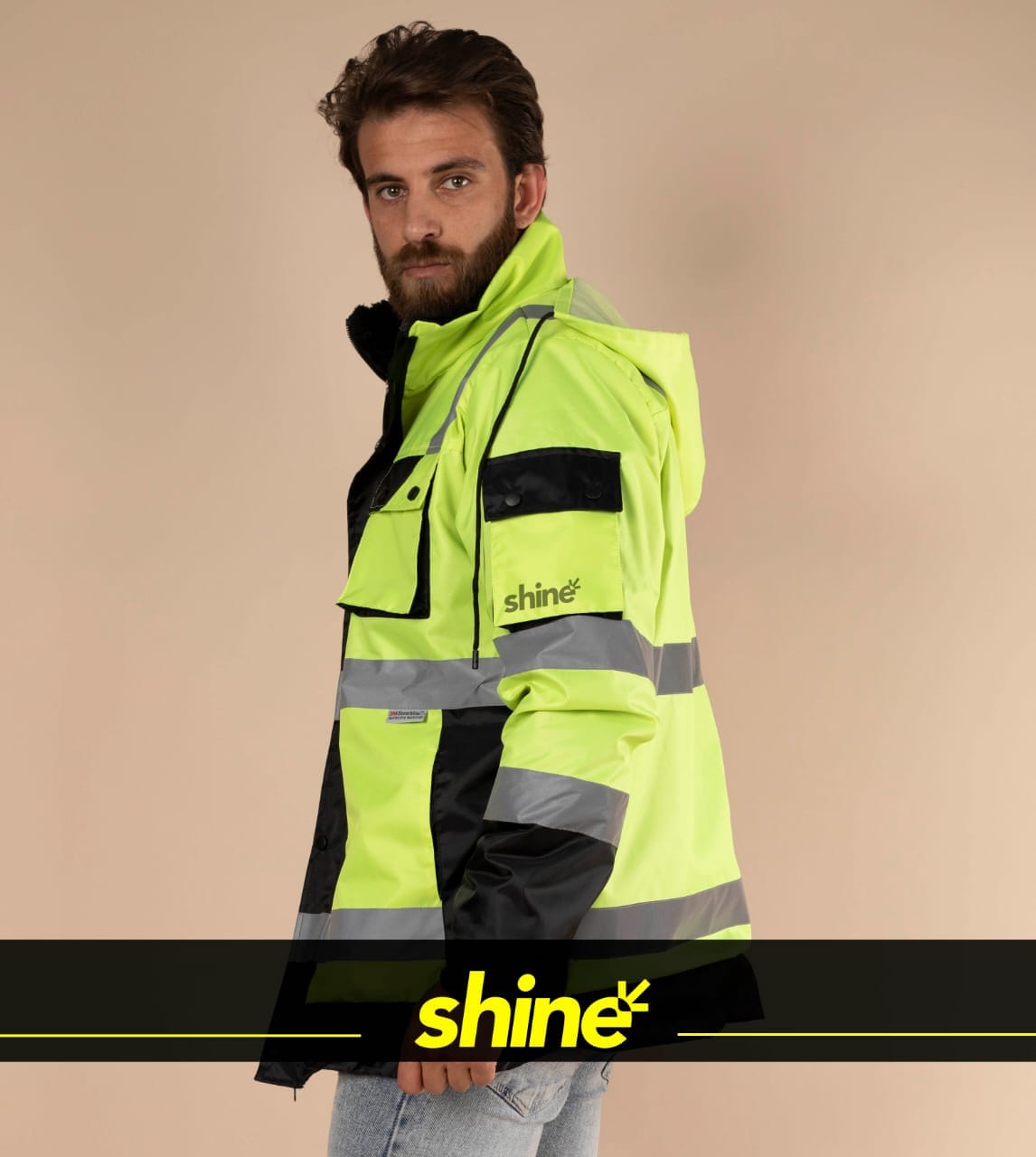 جاكيت سيفتي عاكس فسفوري شاين SH-01 | Shine Hi-Vis Safety Jacket SH-01