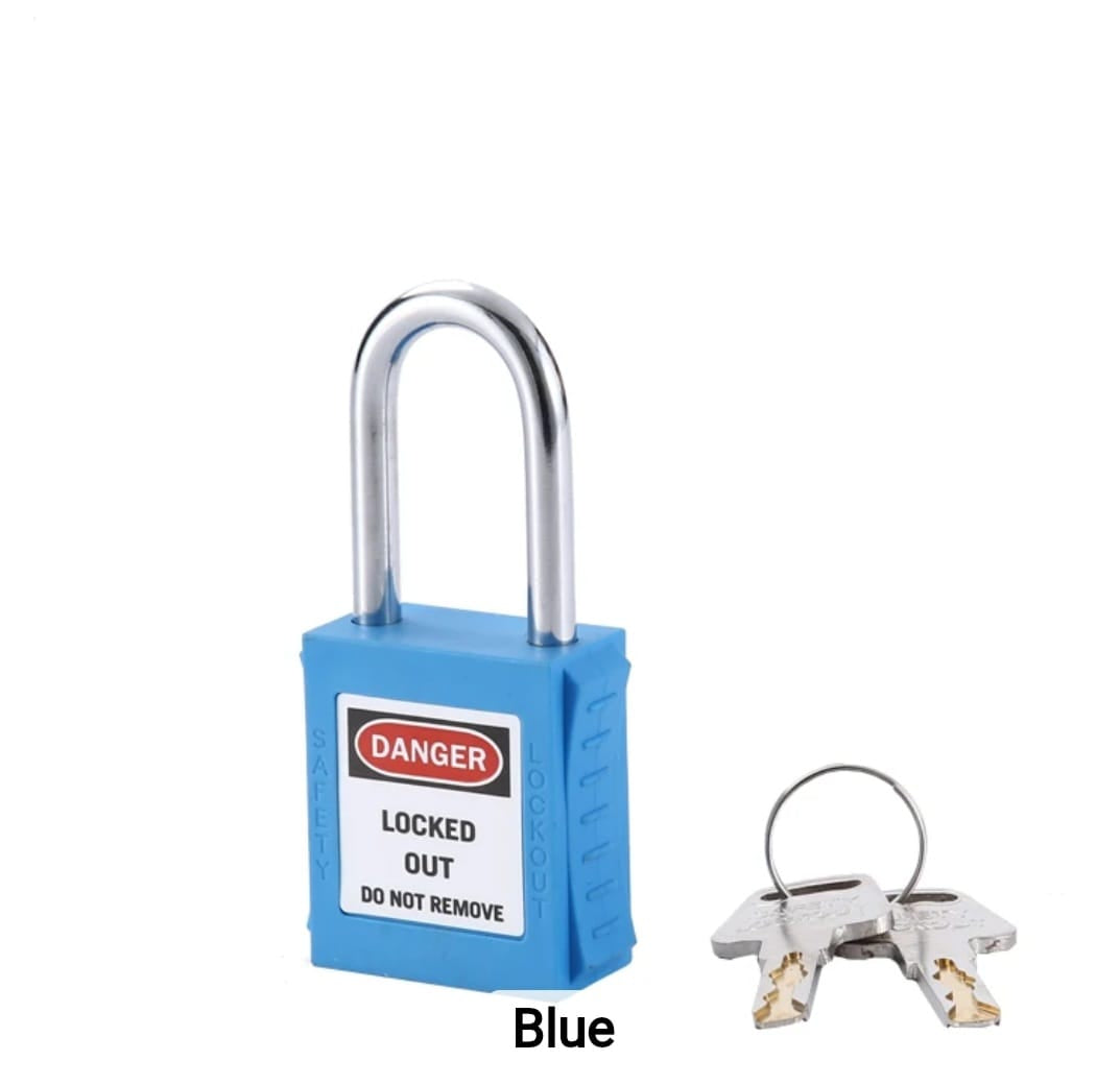 قفل فولاذي ذو حلقة 38 مم (أزرق)