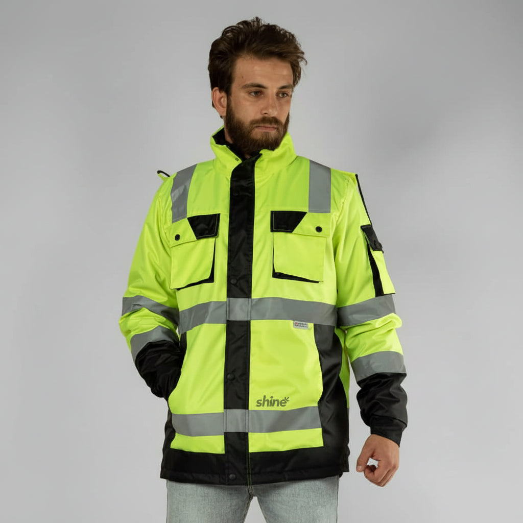 جاكيت سيفتي عاكس فسفوري شاين SH-01 | Shine Hi-Vis Safety Jacket SH-01