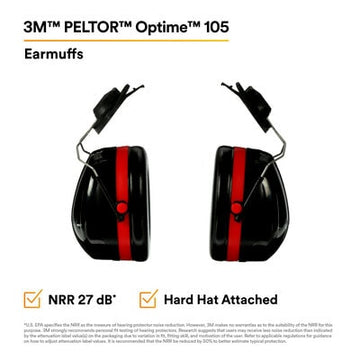 3M PELTOR Optime 105 Ear muffs Model ( H10P3E )