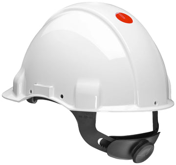 خوذة أمان 3M بيلتور G3001 1000 V، بيضاء، مزودة بقفل، مصنوعة من الجلد