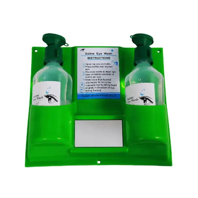 Eye wash Bottles Station with 2 liquid bottles