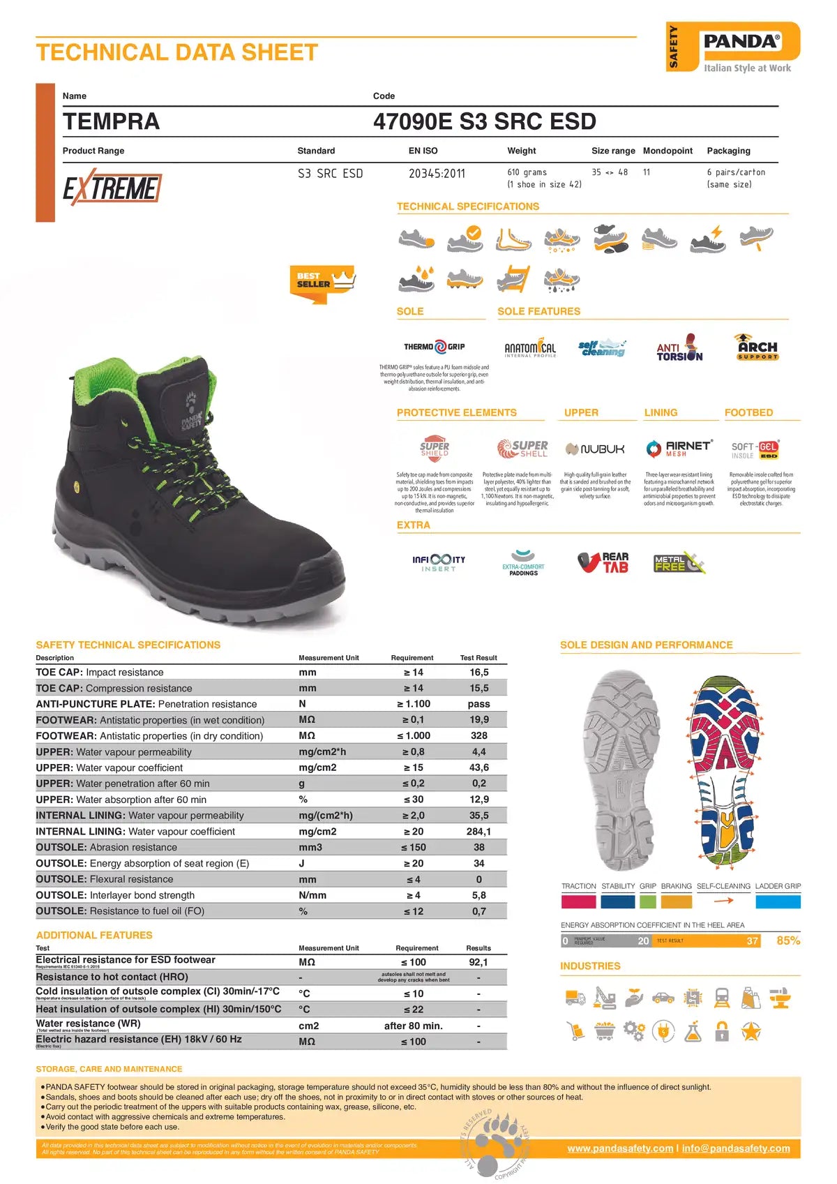 Panda Tempra Safety Half Boots S3 SRC ESD