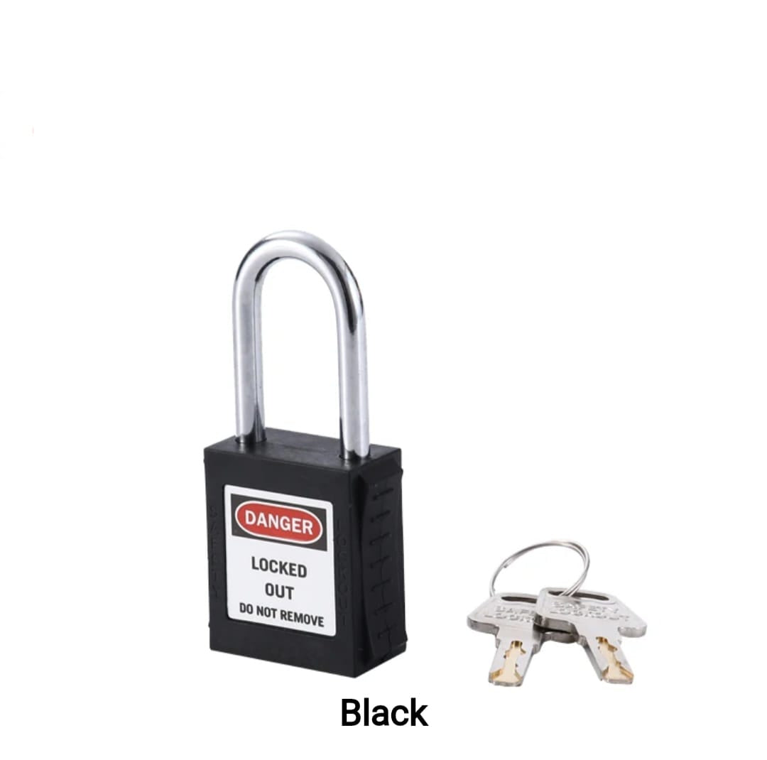 قفل فولاذي ذو حلقة 38 مم (أسود)