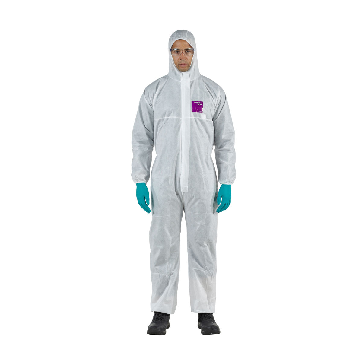 أفرول ورقي أنسل ألفاتك 1500 أبيض | DisposableCoverall-Ansell-AlphaTec1500-White