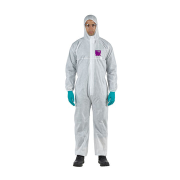 أفرول ورقي أنسل ألفاتك 1500 أبيض | DisposableCoverall-Ansell-AlphaTec1500-White