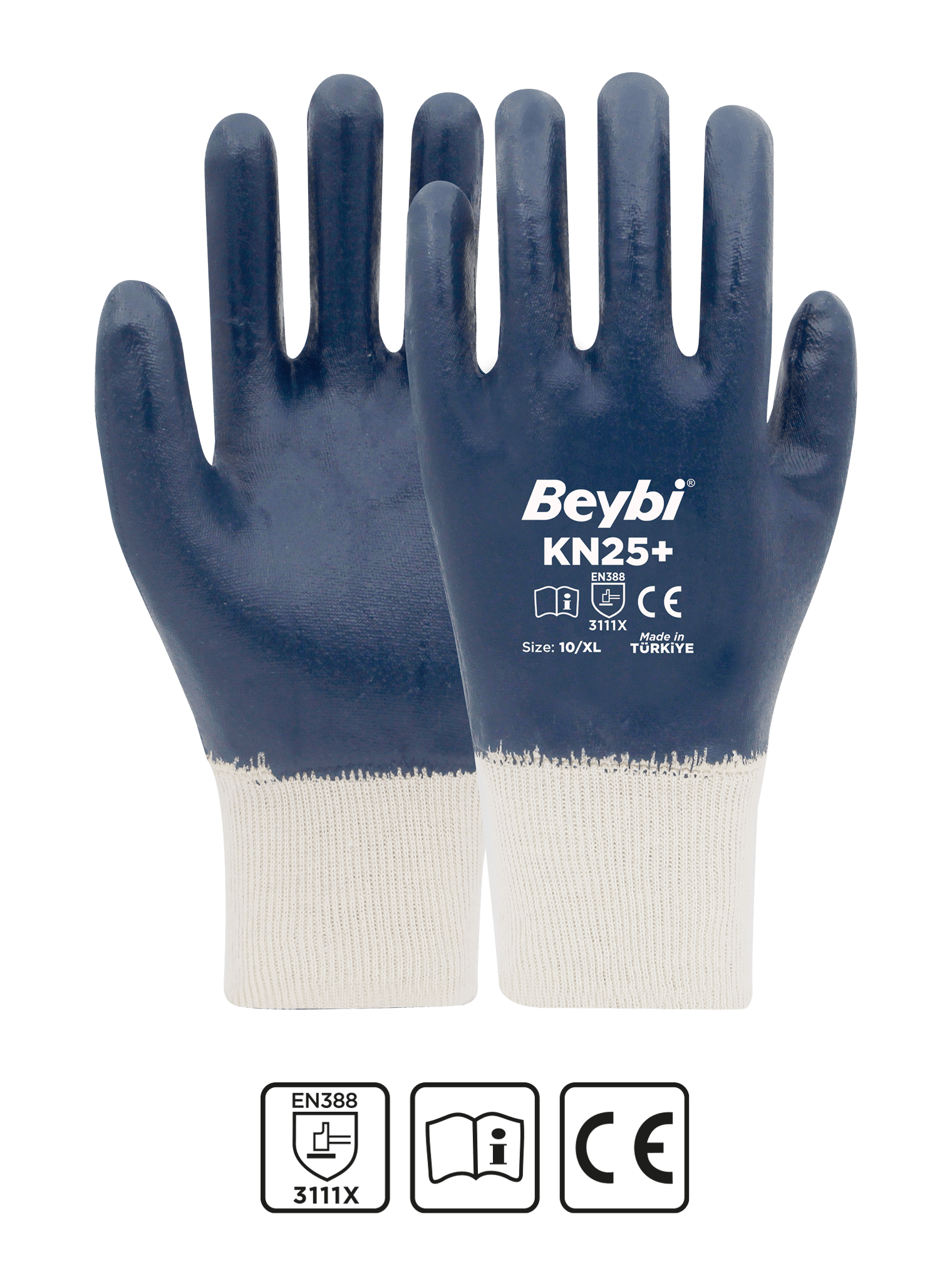 Beybi Nitrile Coated Cotton Glove Model ( KN25+ )