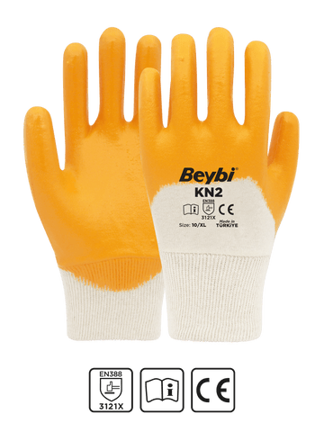 Beybi Nitrile Coated Cotton Glove Model ( KN2 )
