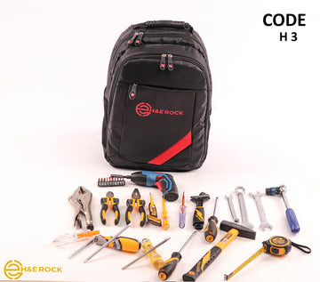 Water-Resistant Backpack with 3 Zipper model (H3)