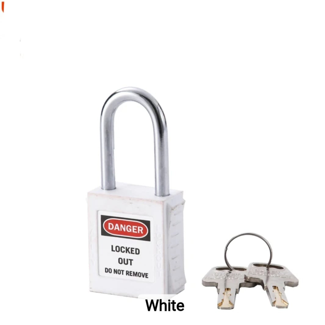 38MM STEEL SHACKLE PADLOCK  ( White)
