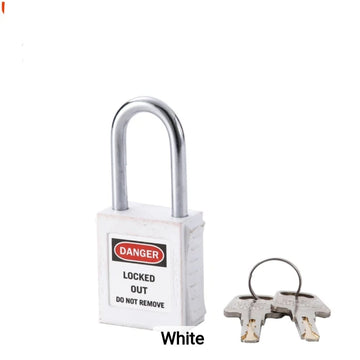 38MM STEEL SHACKLE PADLOCK  ( White)
