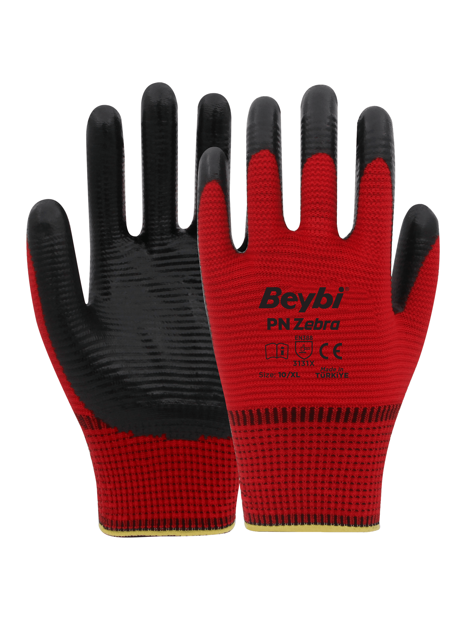 Beybi Nitrile Coated Polyester Gloves Model (PN Zebra)