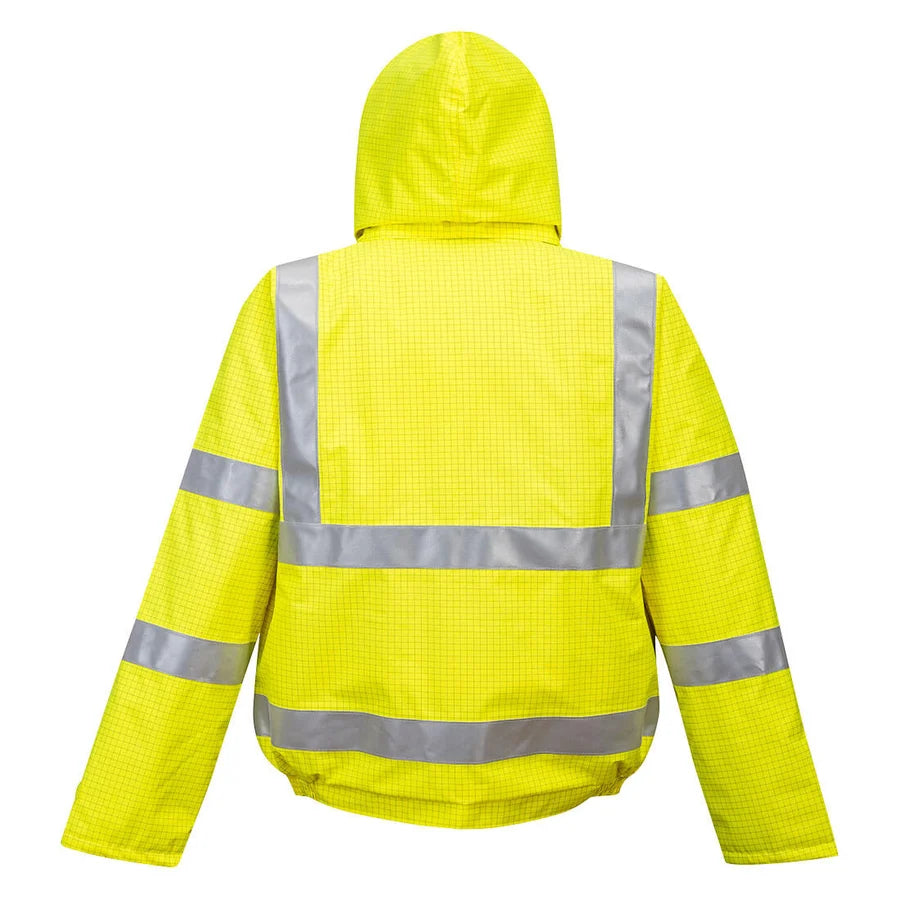 Portwest® US773 Class 3 Bizflame™ Hi-Vis Yellow Anti-Static Fire-Resistant Bomber Jacket