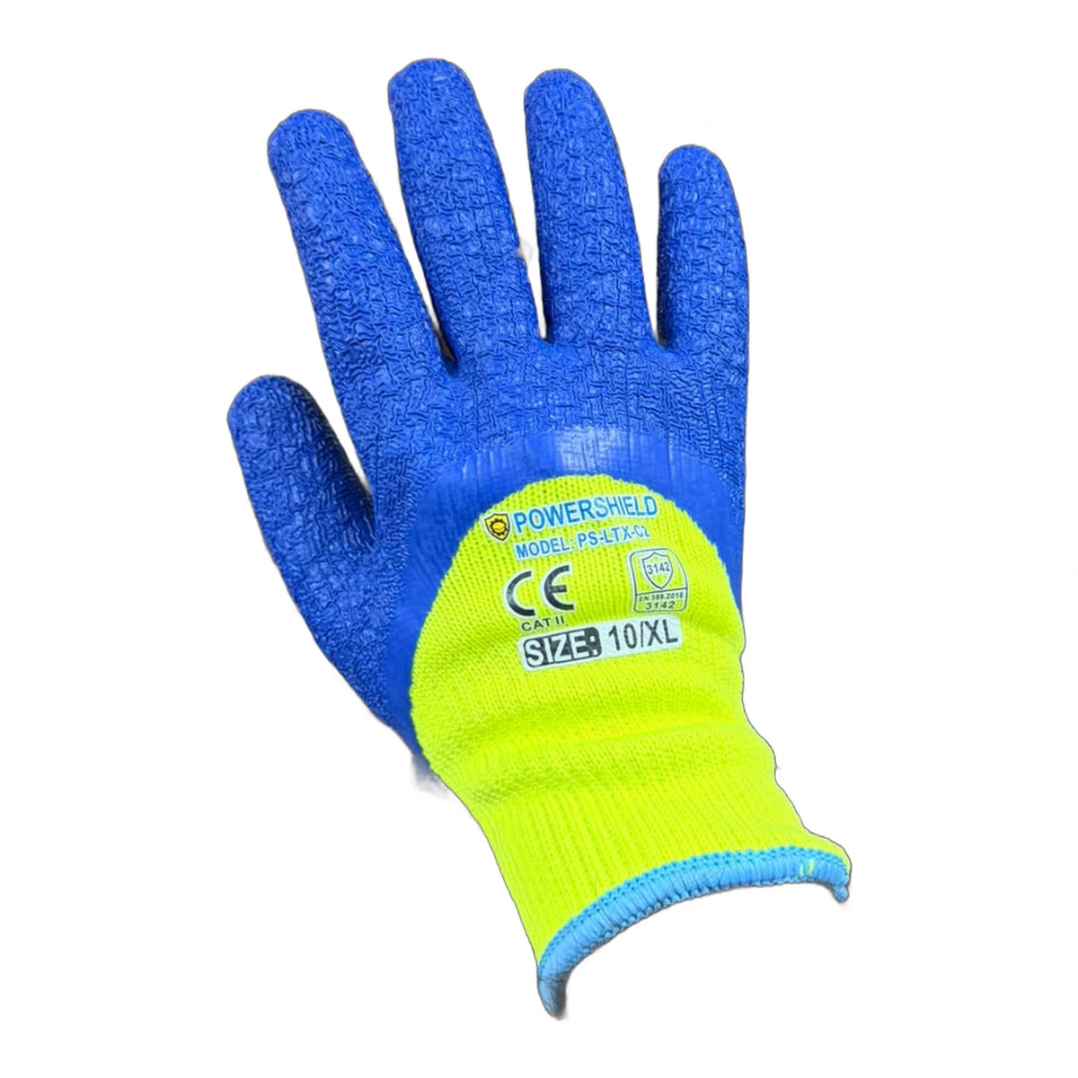 جوانتي باور شيلد مطلي لاتكس محبب أزرق × فسفوري PS-LTX-C2 | Gloves-General-PowerShield-LTXC2-BlueYellow