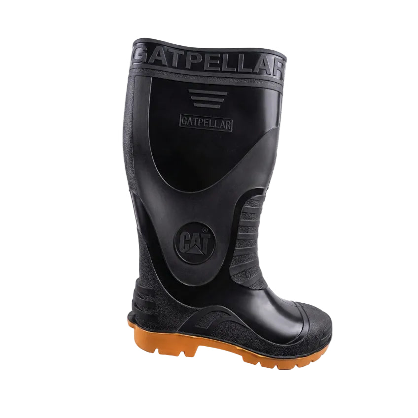 كوزلوك سيفتي أسود × أصفر بمقدمة صلب Gatpellar | RubberSafetyBoot-Gatpellar-Black