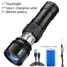 Long Range Rechargeable Laser Led - Multifunctional Flashlight
