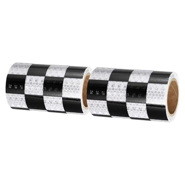 شريط عش النحل شطرنج أبيض × أسود | Checkered Reflective Tape White × Black