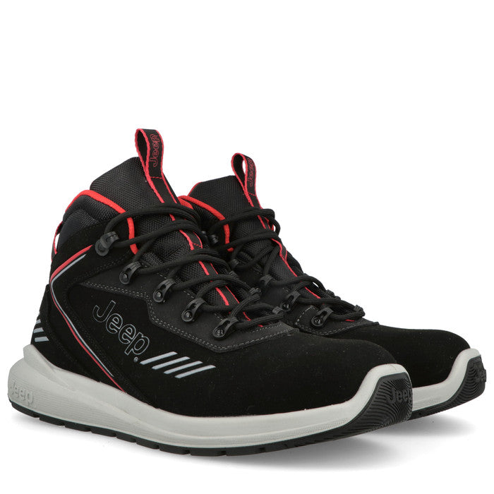 Jeep Compass LH Safety Half Boots S3 – Black/Red | سيفتي هاف بوت جيب كومباس LH S3 – أسود/أحمر (YL2640DI)