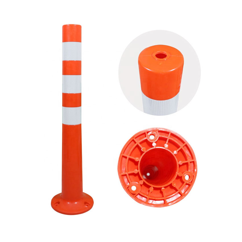Flexible Traffic Bollard – with Reflective Bands – Base Mounted