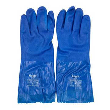 جوانتي كيماويات Eagle أزرق PVC 35 سم | Eagle Blue PVC Chemical Gloves 35cm