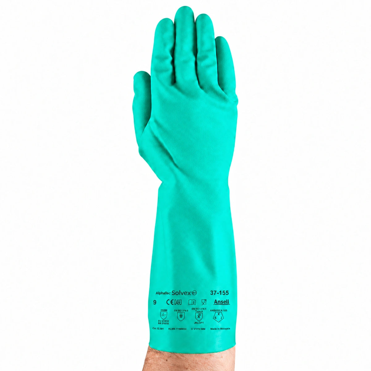 جوانتي كيماويات أنسيل ألفاتك سولفكس 37-155 | Gloves-Chemical-Ansell-AlphaTecSolvex37-155