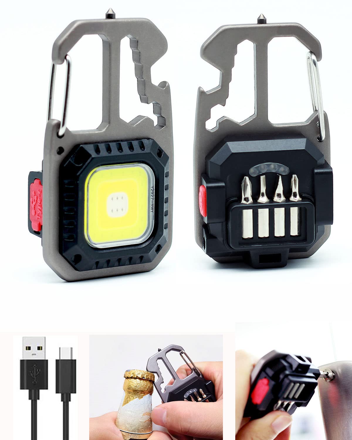 W5138 Rechargeable Mini COB Keychain Work Light