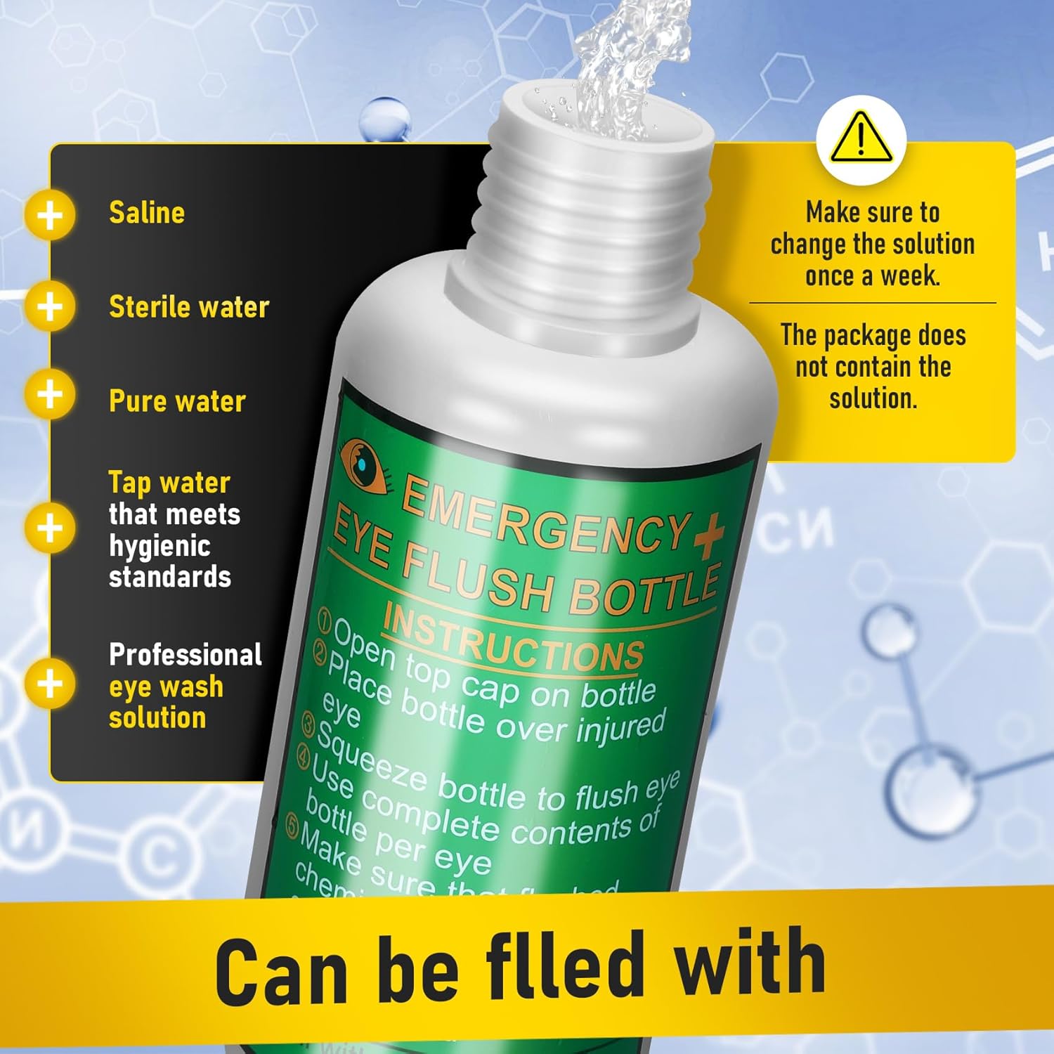 Emergency Eye Wash Station (Eye Flush Bottle Kit)