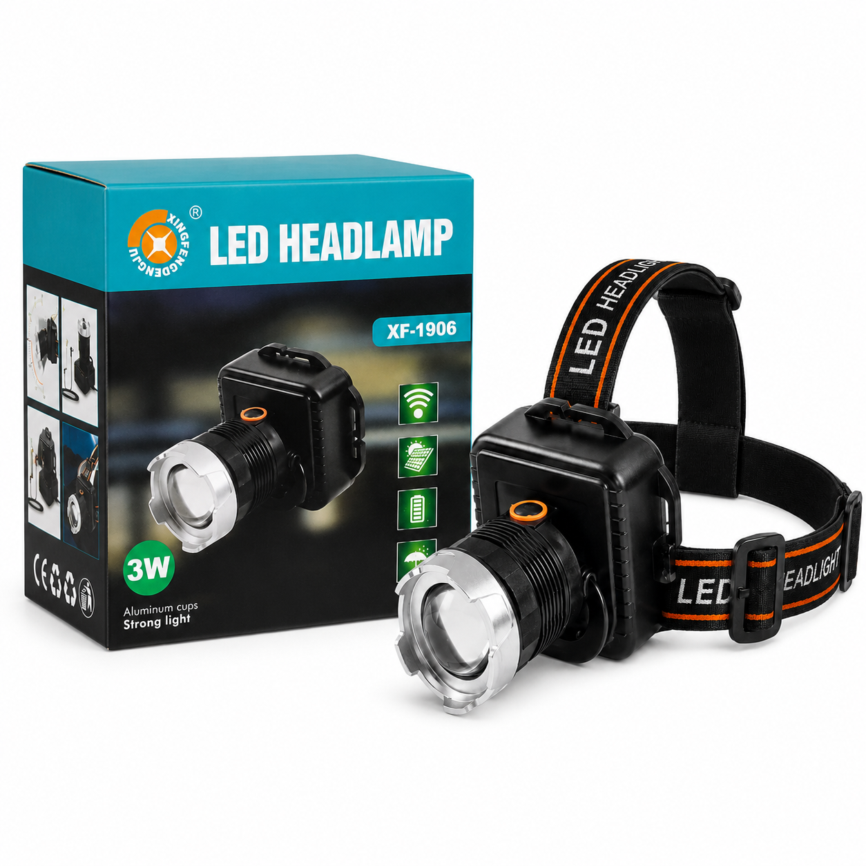 XF-1906 Rechargeable 3W LED Headlamp