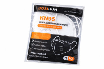 كمامة KN95 بفلتر أبيض | Bosidun Non-Medical Disposable Mask with Valve - White