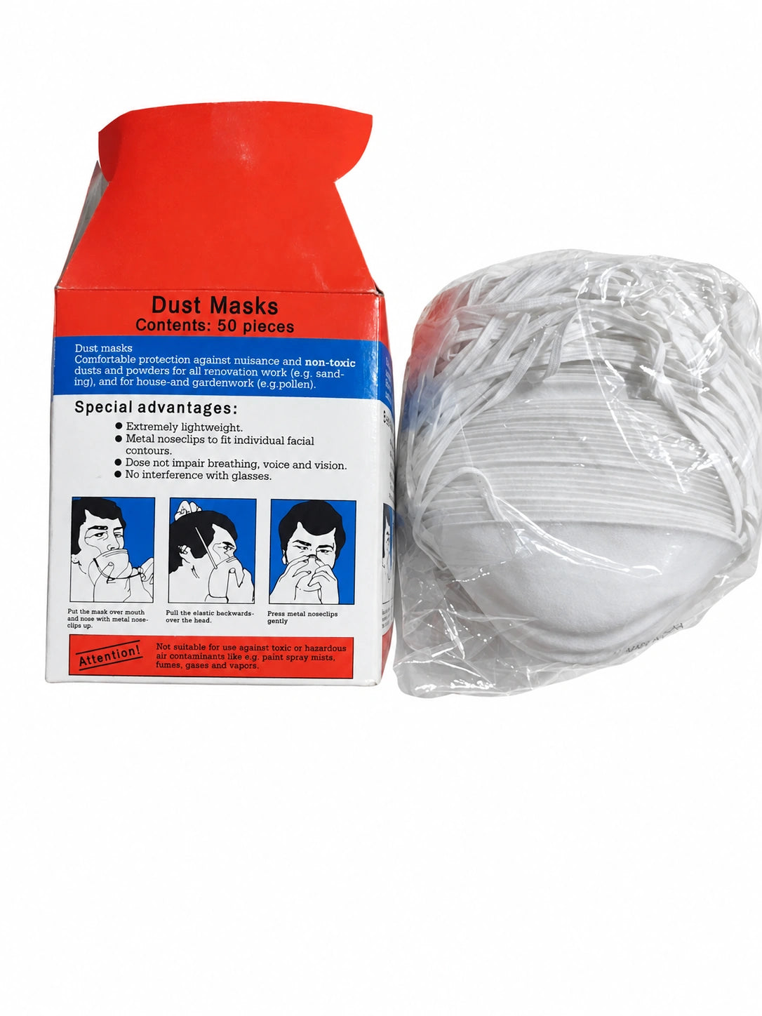 كمامة أتربة بدون فلتر - علبة 50 قطعة | DUSTMASKA Dust Mask without Valve - Box of 50